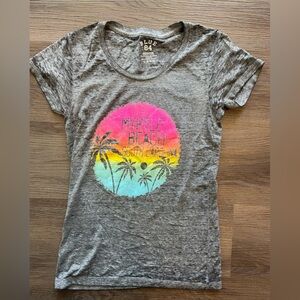 Blue 84 Gray Kids T-Shirt with Tropical Print